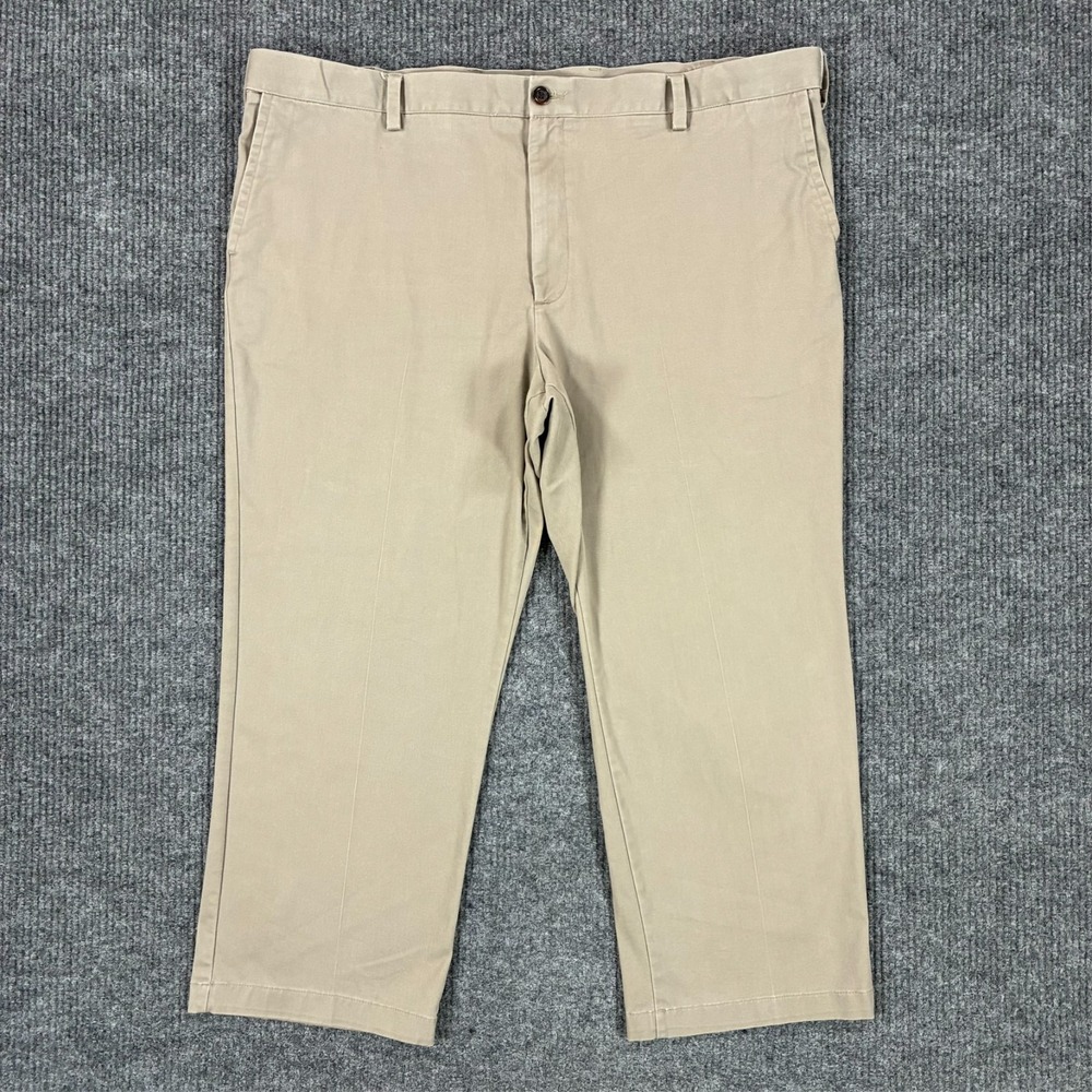 Dockers Mens Chino Pants Size 46x29 Beige Straight Fit Flat Front High Rise